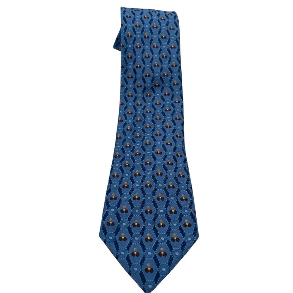 ERMENEGILDO ZEGNA Men Sz 60"x3 1/2" Blue 100% Silk Tie ITALY Made (TB24) NW/OTs